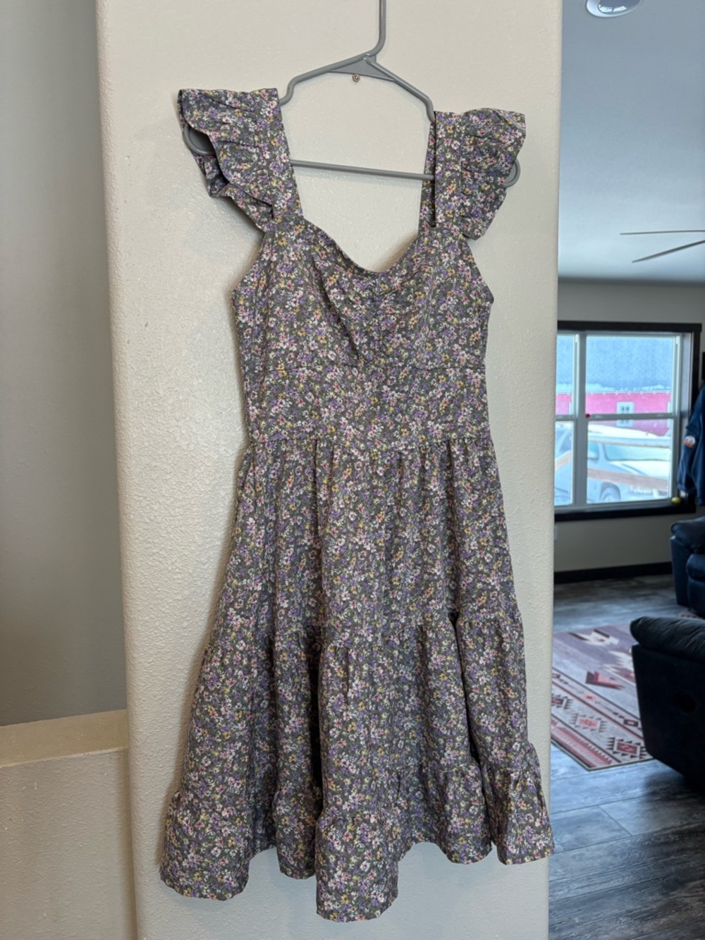 Floral Ruffle Sleeve Sundress - Lavender & Yellow Blossom